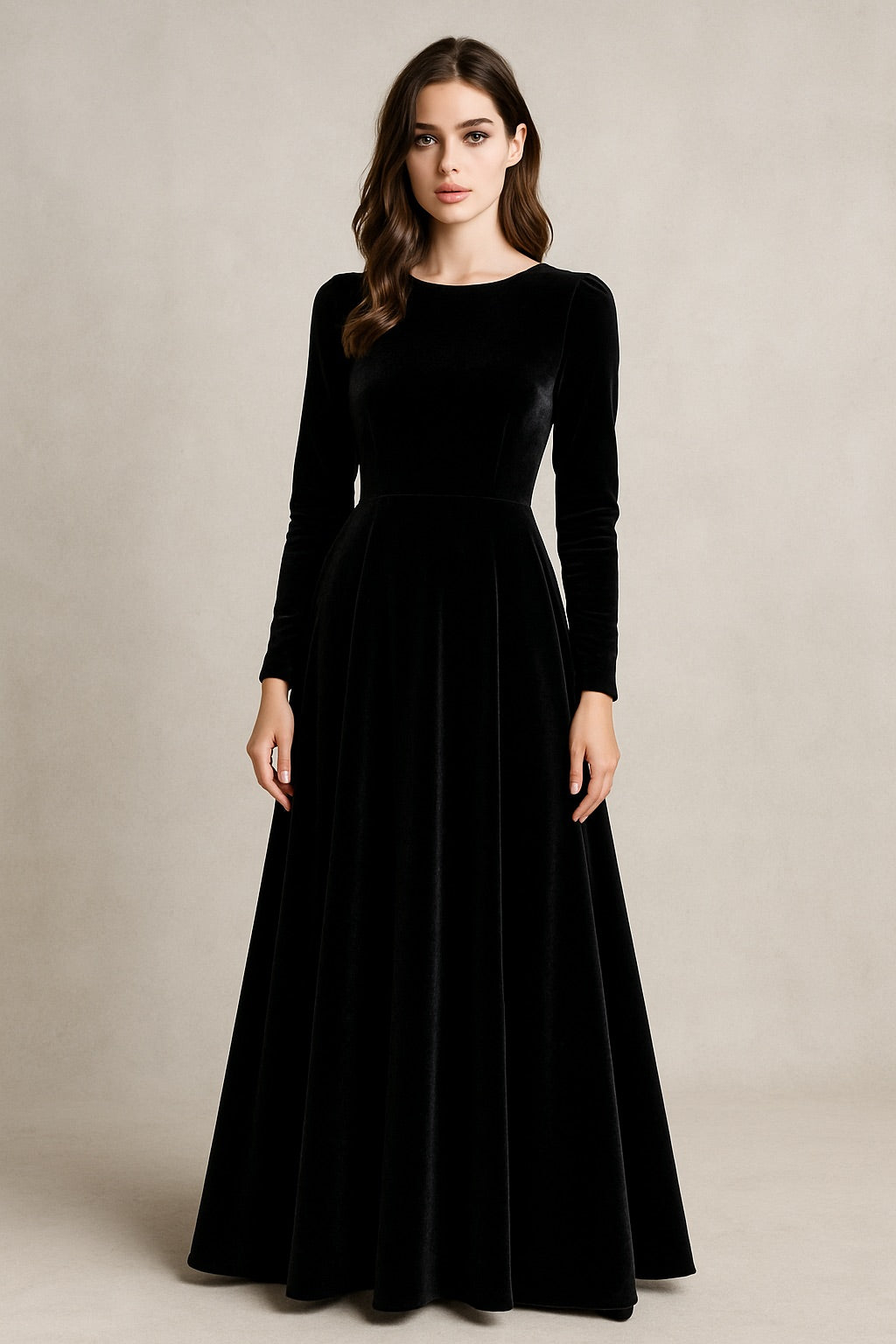 Deep Tone | Velvet Maxi Dress | 1 PC Dress