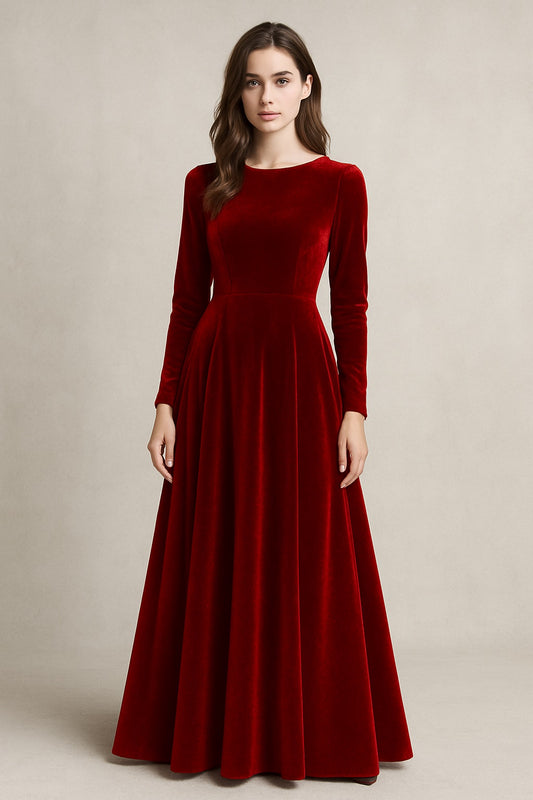 Deep Tone | Velvet Maxi Dress | 1 PC Dress