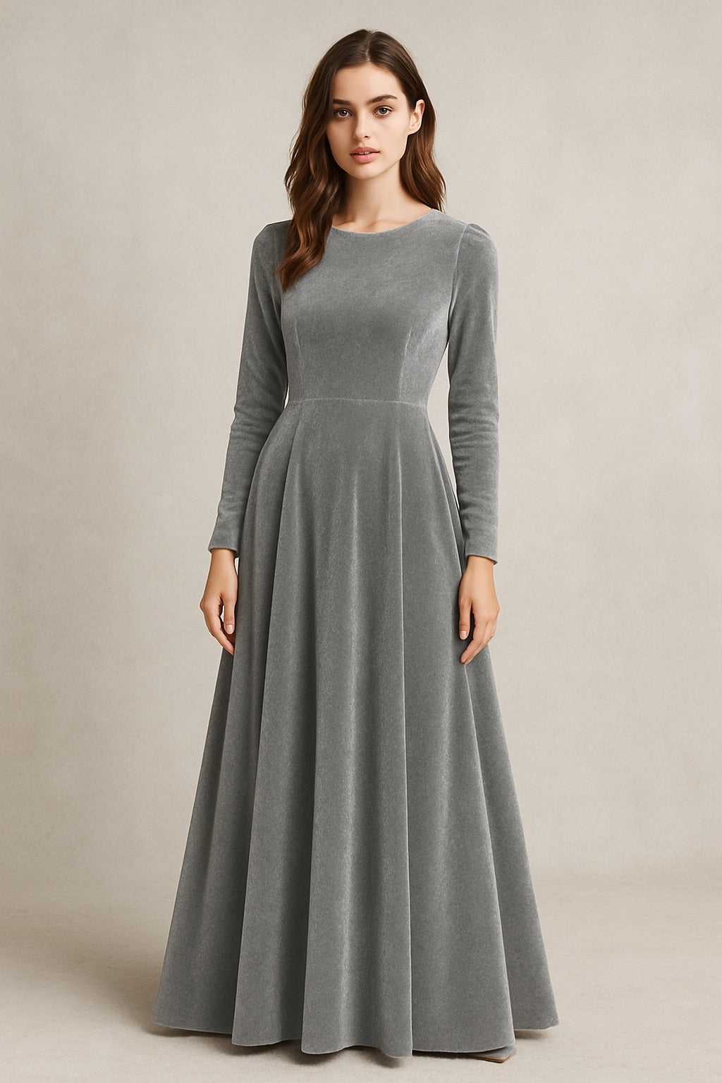 Deep Tone | Velvet Maxi Dress | 1 PC Dress