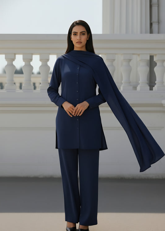 Luxe butter crepe coord set | 3 PC Coord Set