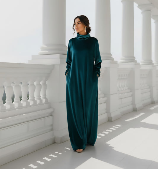 Cowl Neck | French Stretchable Velvet | 1 PCs Dress