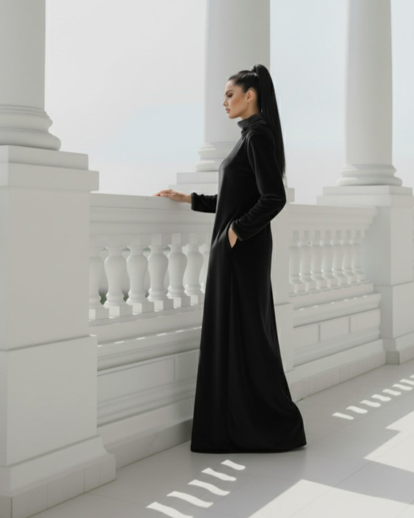 Cowl Neck | French Stretchable Velvet | 1 PCs Dress