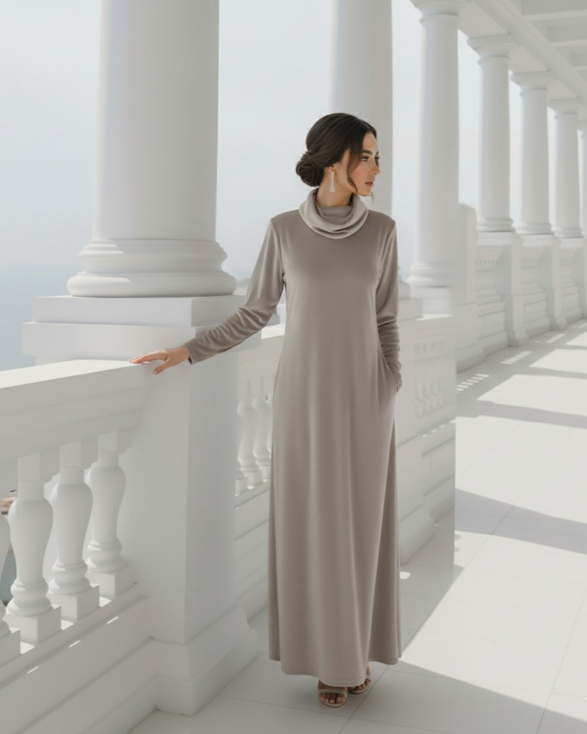 Cowl Neck | French Stretchable Velvet | 1 PCs Dress