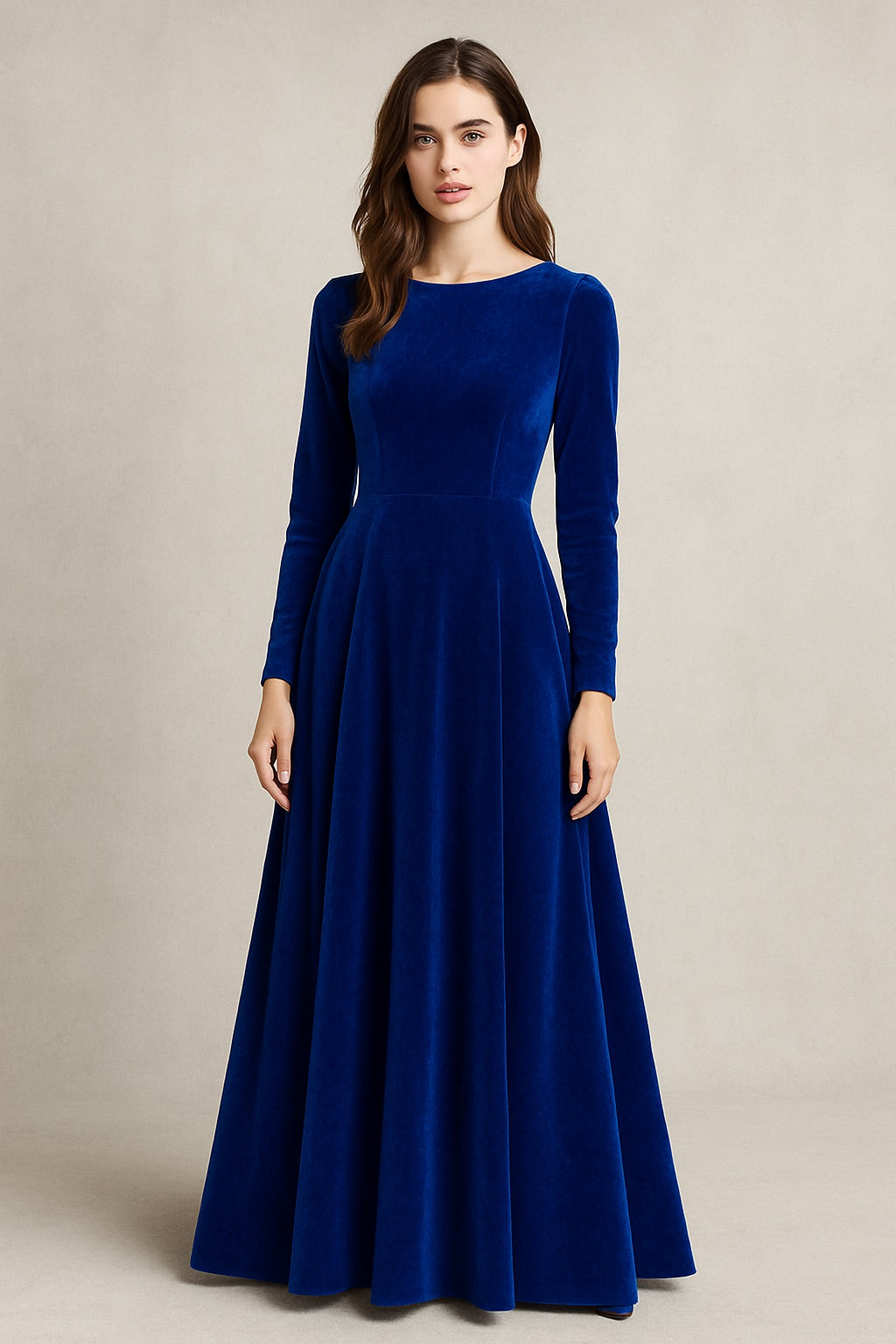 Deep Tone | Velvet Maxi Dress | 1 PC Dress