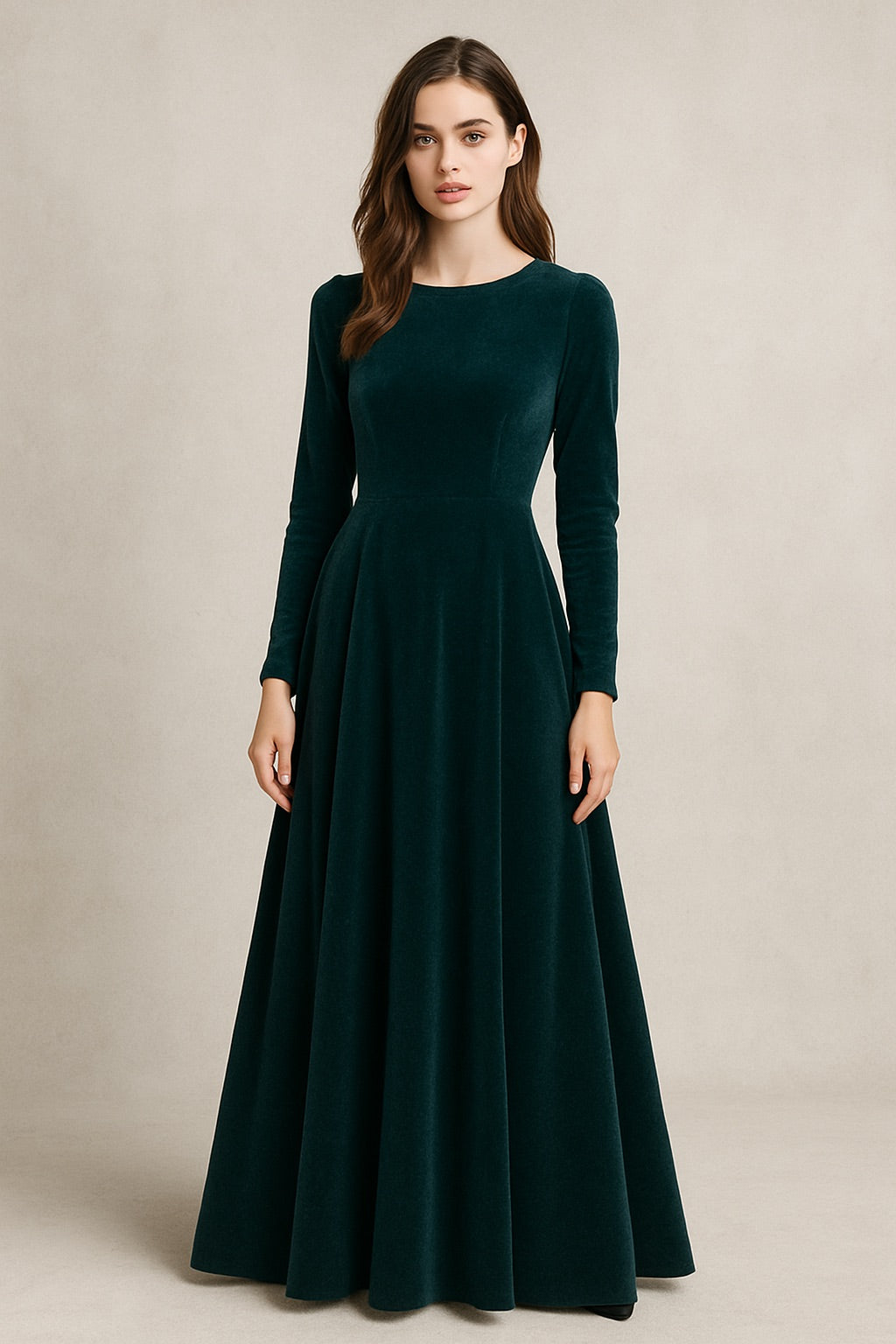 Deep Tone | Velvet Maxi Dress | 1 PC Dress