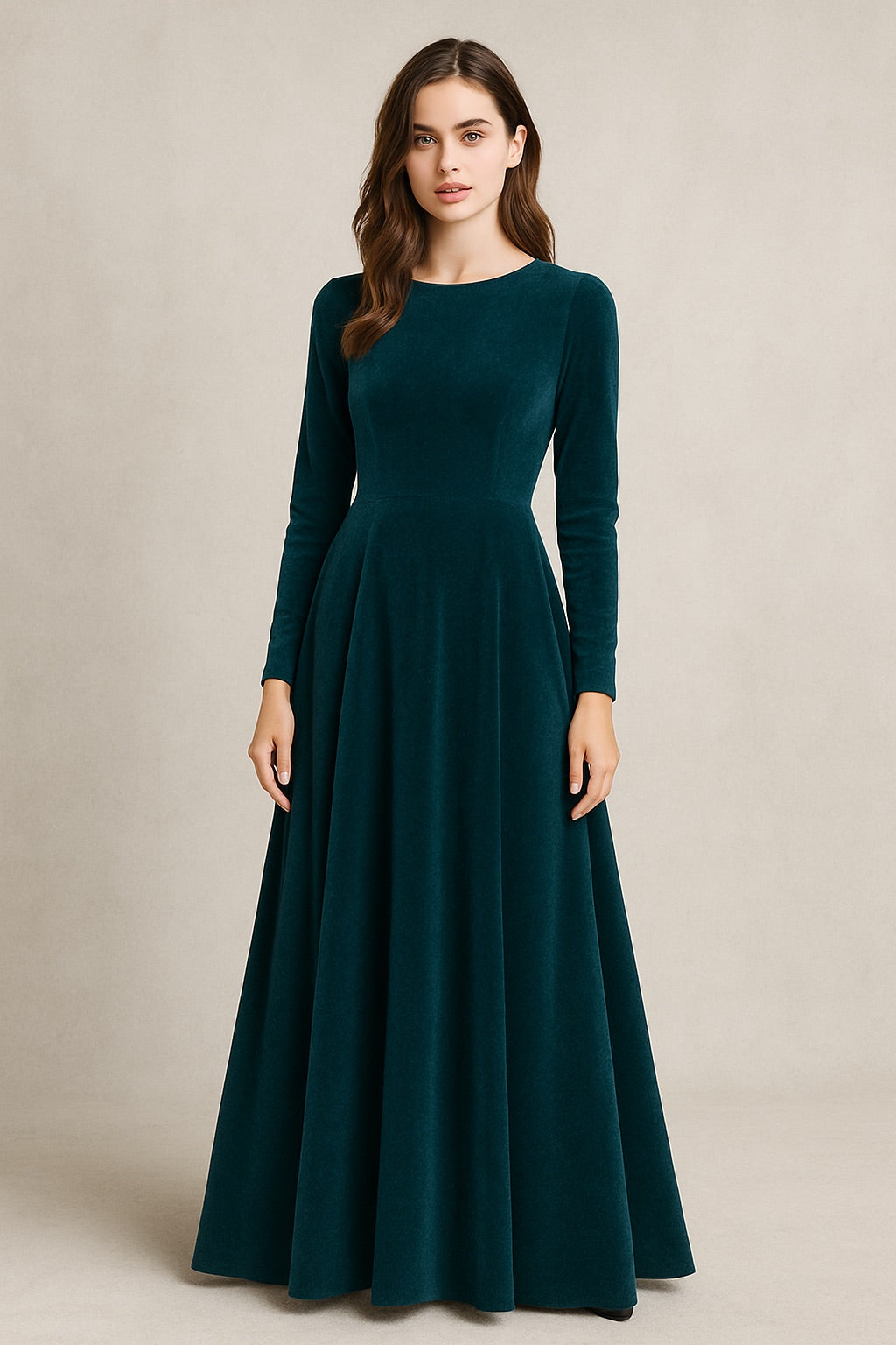 Deep Tone | Velvet Maxi Dress | 1 PC Dress