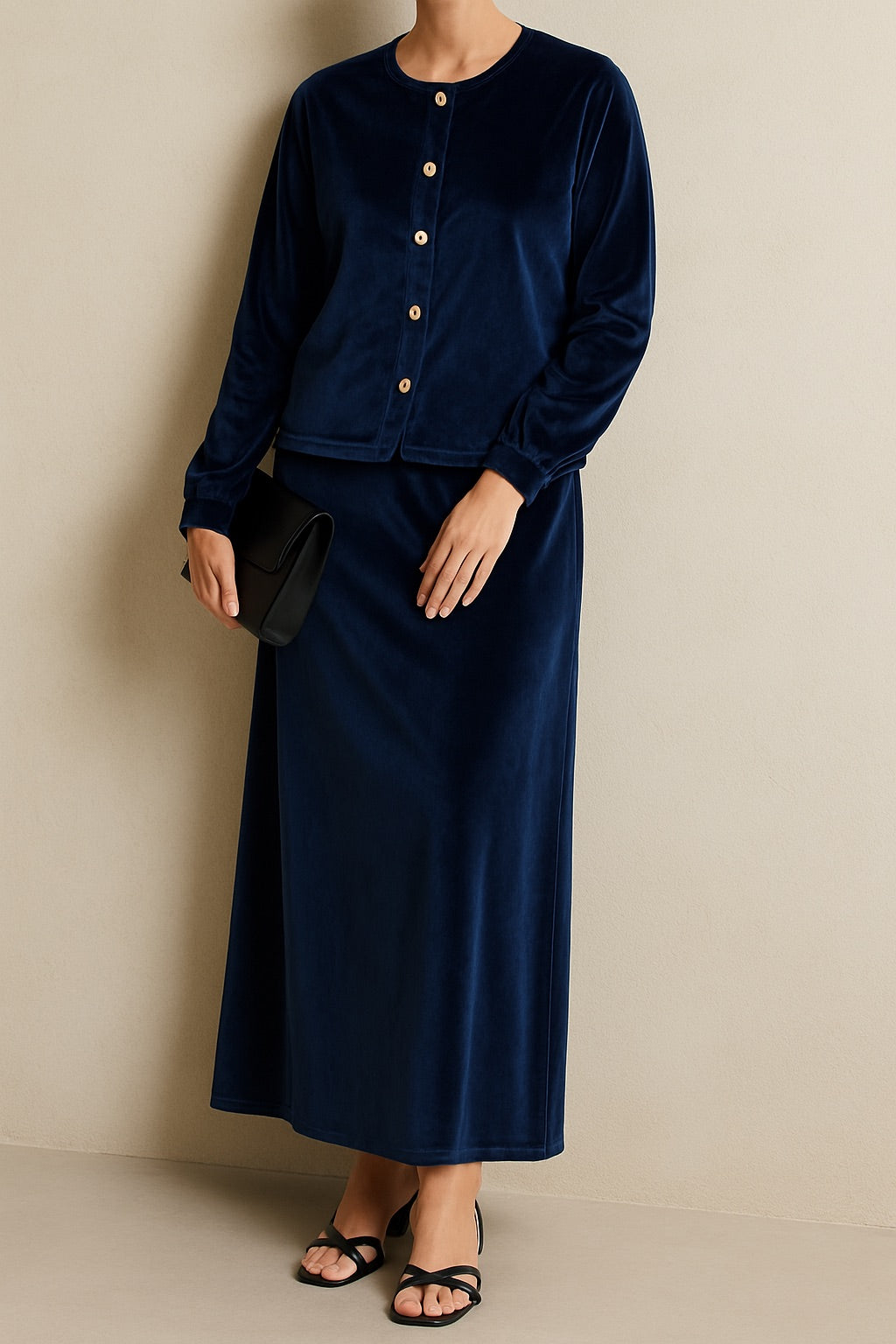 Royal Veil | Velvet Dress | 2 Pcs Dress