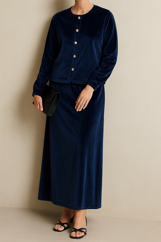 Royal Veil | Velvet Dress | 2 Pcs Dress