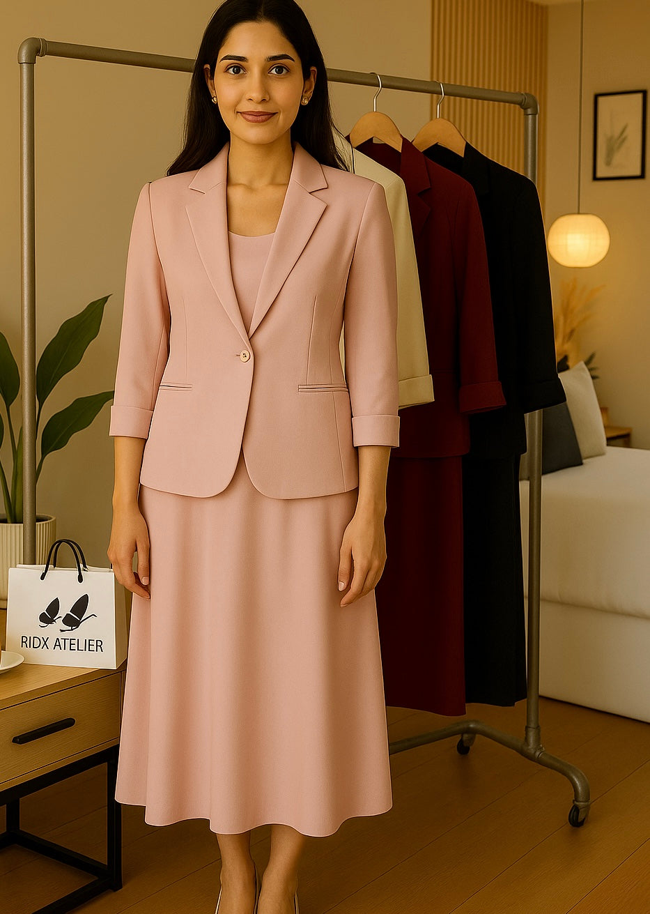 Wrap Coat Dress | 2 PCs Dress