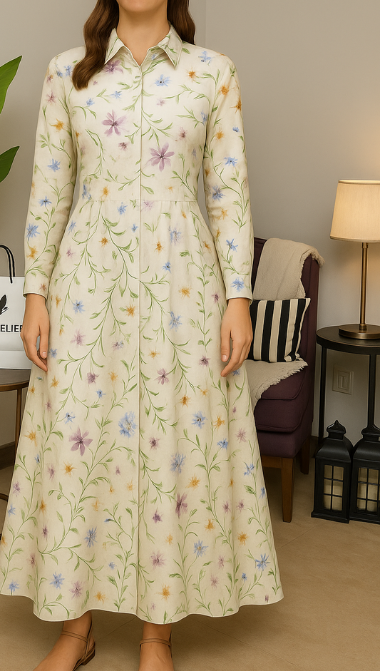 Floral Mist | 1 PCs Dress | Slub Cotton