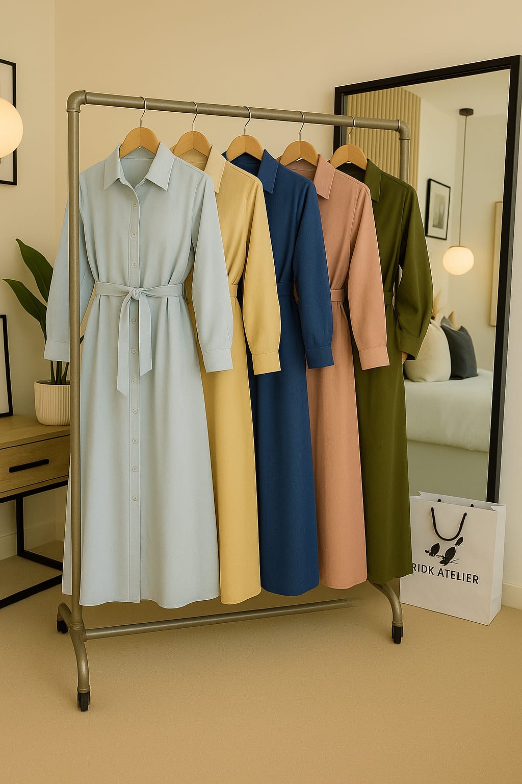 Belted Gown | Solid Cotton | 1 PCs Dress