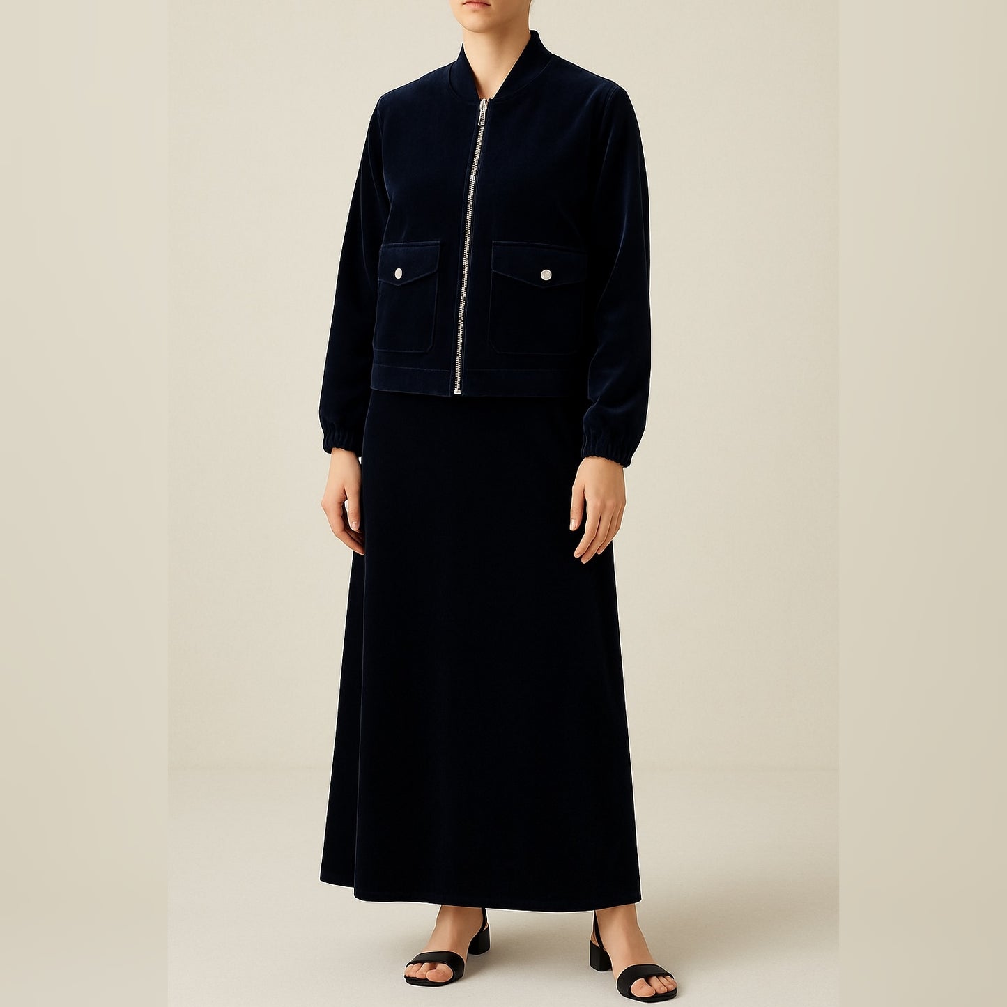 Rich Tones | French Velvet | 2 Pcs Dress