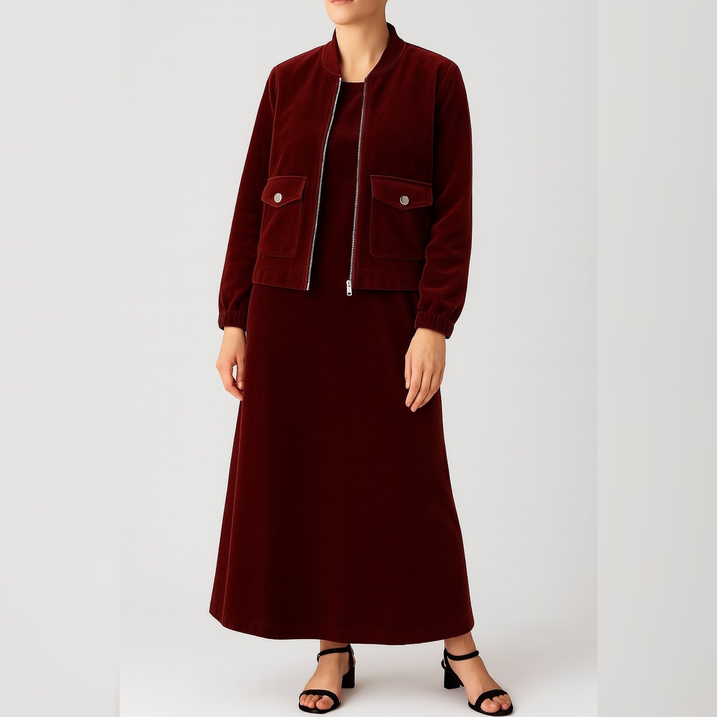 Rich Tones | French Velvet | 2 Pcs Dress